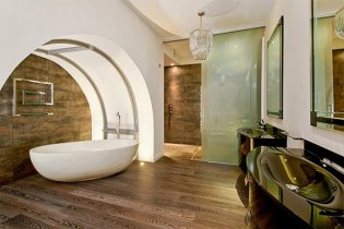 Как правильно подобрать мебель и сантехнику для ванной в стиле модерн?